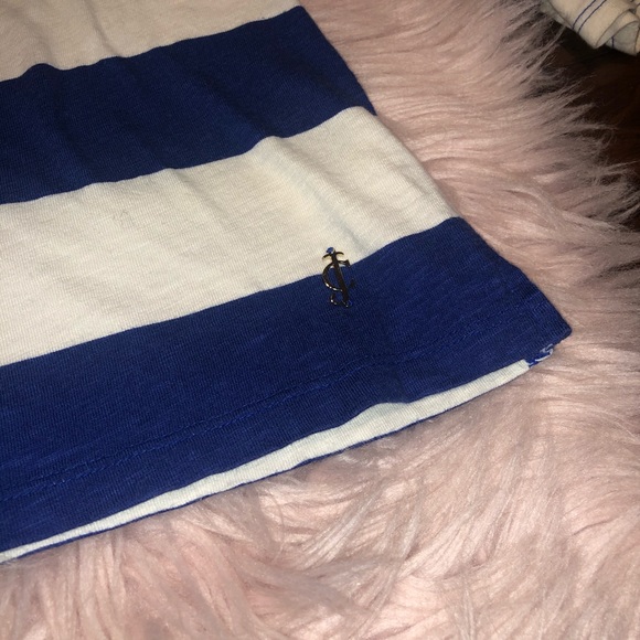 Juicy couture size small blue white stripped top - Picture 2 of 8